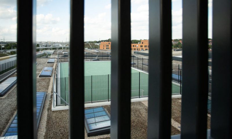 Illustration picture shows the inauguration of a new large 'prison village' in Haren, Brussels, Friday 30 September 2022. The Haren prison, with 1190 places, will replace the prisons of Saint-Gilles - Sint-Gillis, Forest - Vorst and Berkendael. BELGA PHOTO JAMES ARTHUR GEKIERE (Photo by JAMES ARTHUR GEKIERE / BELGA MAG / Belga via AFP) (Photo by JAMES ARTHUR GEKIERE/BELGA MAG/AFP via Getty Images)