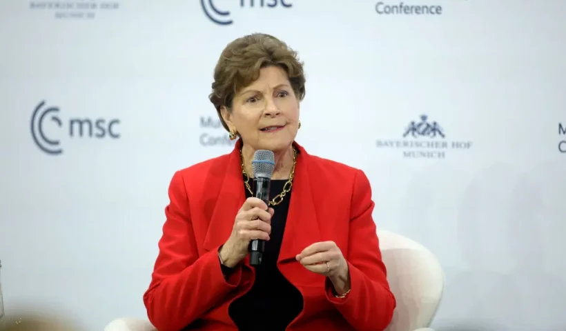 MUNICH, GERMANY - FEBRUARY 15: U.S. senator Jeanne Shaheen participates in a panel at the 61st Munich Security Conference on February 15, 2025 in Munich, Germany. International defence and security leaders from around the world are gathering for the February 14-16 conference. (Photo by Johannes Simon/Getty Images)