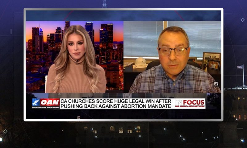 Video still from Timothy Head's interview with In Focus on One America News Network