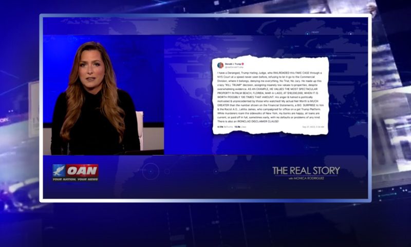 Video still from The Real Story on One America News Network