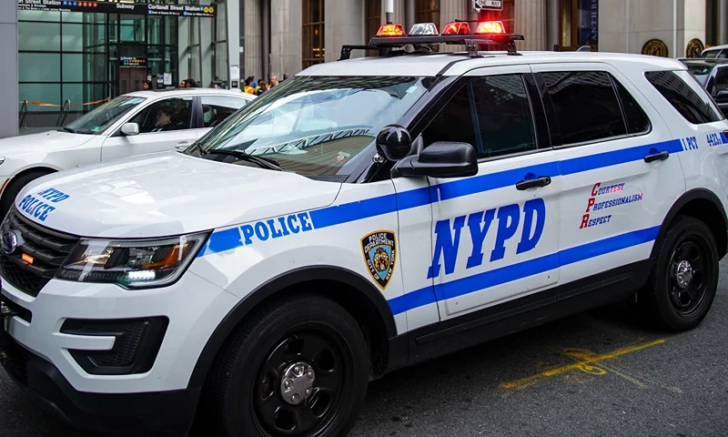 US-SECURITY-NEW YORK New York Police Department (NYPD) officers patrol near Time Square on October 5, 2021 in New York. (Photo by Bryan R. Smith / AFP) (Photo by BRYAN R. SMITH/AFP via Getty Images)