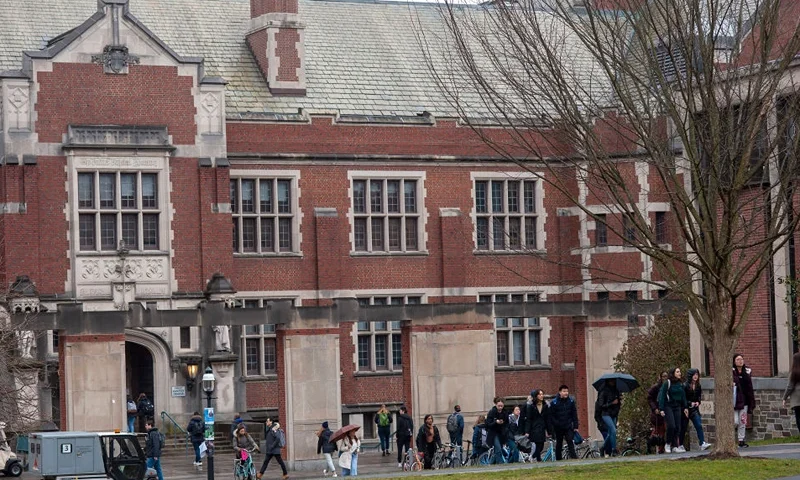 PRINCETON, NJ - FEBRUARY 04: Students walk on campus at Princeton University on February 4, 2020 in Princeton, New Jersey. The university said over 100 students, faculty, and staff who recently traveled to China must 'self-isolate' themselves for 14 days to contain any possible exposure to the novel coronavirus. (Photo by William Thomas Cain/Getty Images)
