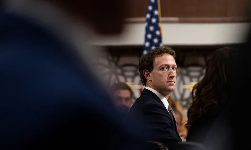 TOPSHOT - Mark Zuckerberg, CEO of Meta, testifies during the US Senate Judiciary Committee hearing "Big Tech and the Online Child Sexual Exploitation Crisis" in Washington, DC, on January 31, 2024. (Photo by ROBERTO SCHMIDT / AFP) (Photo by ROBERTO SCHMIDT/AFP via Getty Images)