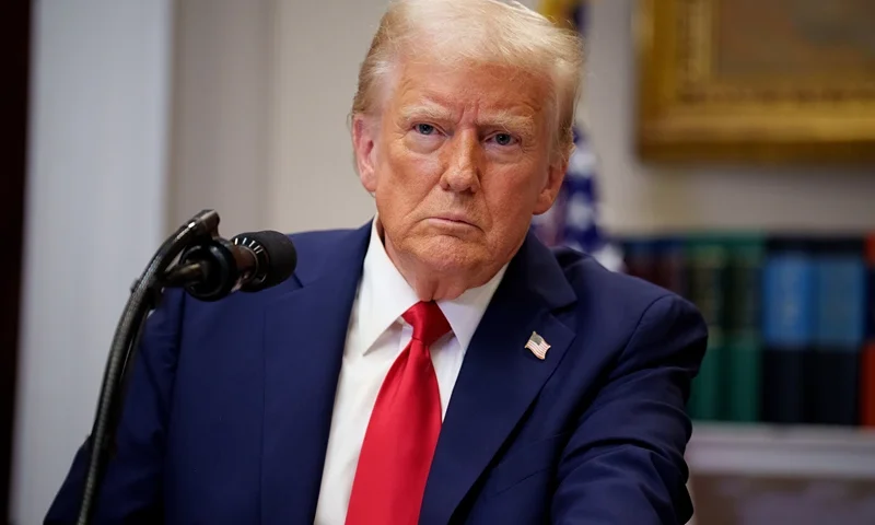 WASHINGTON, DC - JANUARY 21: U.S. President Donald Trump takes a question from a reporter during a news conference in the Roosevelt Room of the White House on January 21, 2025 in Washington, DC. Trump announced an investment in artificial intelligence (AI) infrastructure and took questions on a range of topics including his presidential pardons of Jan. 6 defendants, the war in Ukraine, cryptocurrencies and other topics. (Photo by Andrew Harnik/Getty Images)