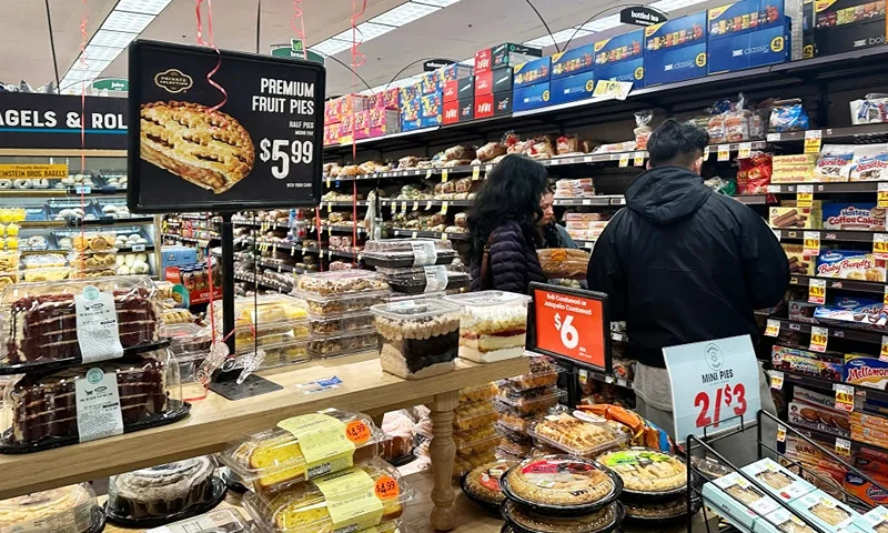 People shop for groceries in Monterey Park, California, on February 12, 2025. Major US indices began the day firmly in the red after January US consumer price index data showed inflation grew, raising questions about whether the Federal Reserve's progress on bringing down prices was reversing. (Photo by Frederic J. BROWN / AFP) (Photo by FREDERIC J. BROWN/AFP via Getty Images)