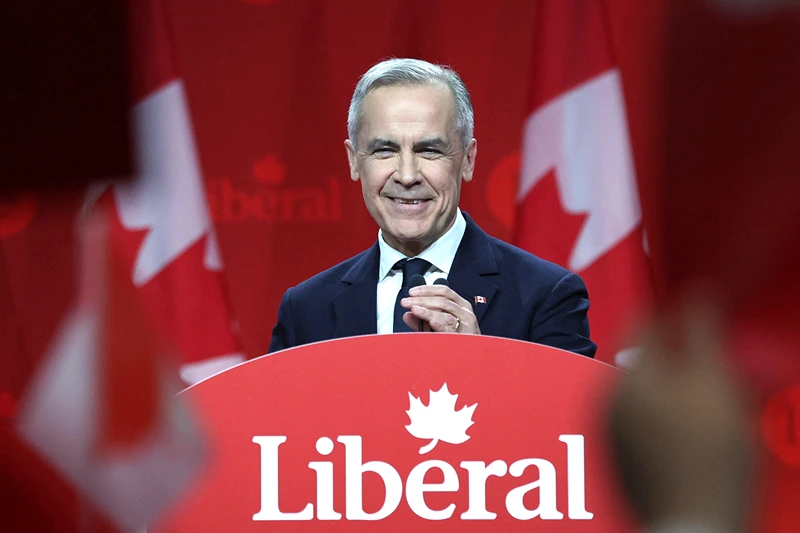 TOPSHOT - Canada's Liberal Leader and Prime Minister-elect Mark Carney speaks after being elected as the new Liberal Party leader, in Ottawa on March 9, 2025. Canada's Liberal Party overwhelmingly elected Mark Carney as its new leader and the country's next prime minister on March 9, 2025, tasking the former central banker with helming Ottawa's response to threats from US President Donald Trump. (Photo by Dave Chan / AFP) (Photo by DAVE CHAN/AFP via Getty Images)
